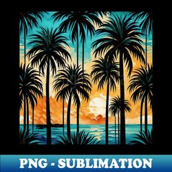 relaxing tropical oasis colourful palm trees silhouette all over print - exclusive png sublimation download - unleash your inner rebellion