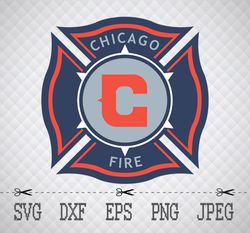 chicago fire logo svg,png,eps cameo cricut design template stencil vinyl decal tshirt transfer iron on