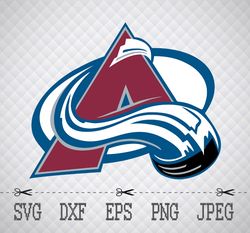 colorado avalanche logo svg,png,eps cameo cricut design template stencil vinyl decal tshirt transfer iron on