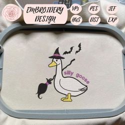 honkus ponkus embroidery design, silly goose on the loose embroidery machine design, spooky goose embroidery design