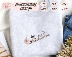 cats embroidered crewneck sweatshirt embroidered - hoodie embroidered, embroidery machine files