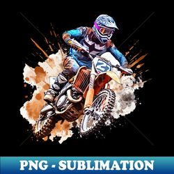 Watercolor Rush - Vibrant Motocross Artwork - Creative Sublimation PNG Download - Perfect for Sublimation Art