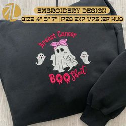 breast cancer is boo sheet embroidery design, breast cancer awareness embroidery machine design, spooky halloween embroidery file