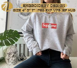 brand cat supreme sweatshirt embroidered – hoodie embroidered, embroidery designs, digital download, embroidery file