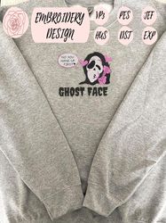no you hang up first embroidery design, face ghost embroidery machine file, scary halloween, embroidery files