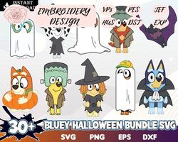 10+ halloween blue dog embroidery design, halloween embroidery bundle design, halloween movie cartoon embroidery bundle