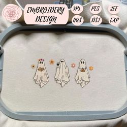 spooky halloween embroidery design, retro spooky vibes embroidery machine design, stay spooky embroidery file