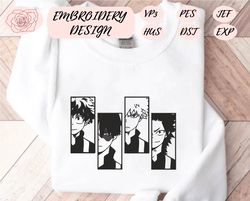 hero anime embroidery designs, academy anime embroidery files, hero anime embroidery, embroidery patterns, mha anime embroidery, instant download