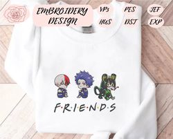 friends anime embroidery, academy anime embroidery files, hero anime embroidery, embroidery patterns, instant download