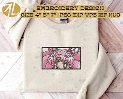 pink girl anime embroidery designs, inspired anime embroidery, sailor moon embroidery, anime embroidery designs, instant download