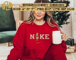 nike x grinch embroidered sweatshirts, christmas embroidered sweatshirts, swoosh embroidered shirts, embroidery pattern