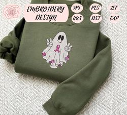 cancer survivor embroidery machine design, breast cancer ghost embroidery file, halloween stay spooky embroidery file