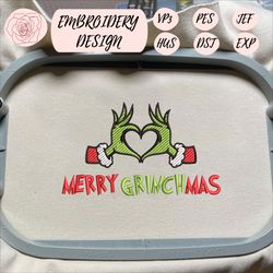 merry christmas green monster embroidery design, happy christmas embroidery machine file, movie christmas embroidery design for shirt, christmas 2023 embroidery file