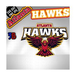 hawks - basketball hoops atlanta team remake svg cut file logo sports