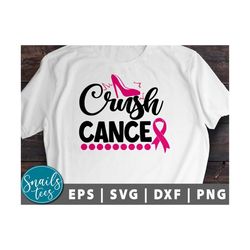 crush cancer svg png breast cancer awareness svg fight cancer, pink ribbon svg cancer survivor svg breast cancer cut fil