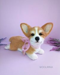 realistic corgi puppy plush dog toy,  stuffed replica lifelike pet, copy pet toy, for order