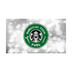 medical clipart: black/green 'surgical tech fuel' with forceps and scalpel - logo spoof inspired by coffee shop - digital download svg & png