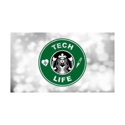 medical clipart: black/green 'tech life' for rad techs, surgical techs, or others inspired by coffee shop - digital download svg png dxf pdf