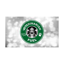 medical clipart: black/green 'veterinarian fuel' w/ paw print, stethoscope - logo spoof inspired by coffee shop - digital download svg & png