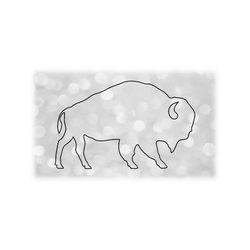 animal clipart: simple black solid buffalo / bison silhouette outline - change color with your software - digital download svg png dxf pdf