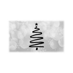 holiday clipart: black doodle, marker sketch, or squiggly pine evergreen, or christmas tree with star on top - digital download svg & png