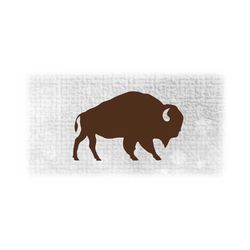 animal clipart: simple and easy brown solid buffalo or bison silhouette - change color with your own software - digital download svg & png