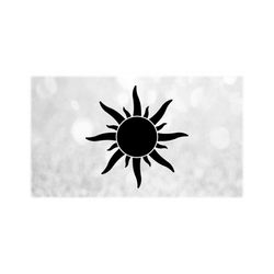 nature clipart: black sun or sunshine silhouette for beach or summer or celestial theme projects - digital download svg png dxf pdf
