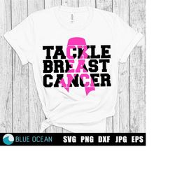 tackle breast cancer svg, breast cancer svg, breastcancer svg, football cancer svg, fight cancer svg
