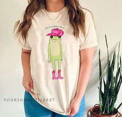 you're a cowboy like me funny frog pink cowboy hat cowgirl tshirt, cowboy frog meme, cowboy like me shirt, westen cowboy