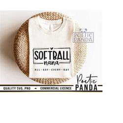 softball nana svg png, softball sister svg, softball shirt svg, baseball nana, baseball grandma svg, softball life svg, softball svg