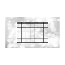 shape clipart: large black easy to use blank calendar image with labelled seven days a week, five weeks a month - digital download svg & png