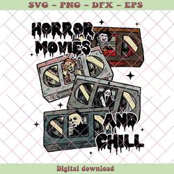 vintage horror movies and chill svg cutting digital file