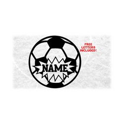 sports clipart: black blank soccer ball with cracked open name frame space to add player name/team name - digital download svg png dfx pdf