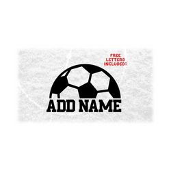 sports clipart: half bold black soccer ball with space underneath to personalize with player or team name - digital download svg png dxf pdf