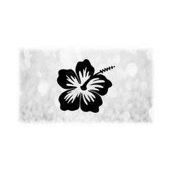 nature clipart: simple black hibiscus flower, floral symbol for hawaii - change color with your software - digital download svg png dxf pdf