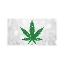 nature clipart: distressed or grunge green marijuana leaf - cannabis, indica, hemp, ganja, weed, pot, hash - digital download svg & png
