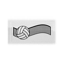 sports clipart: black outline of wavy volleyball net with large volleyball welded on for players/coaches - digital download svg png dxf pdf
