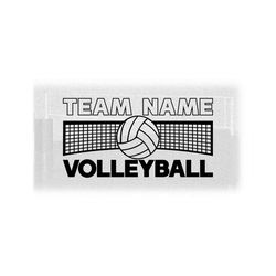 sports clipart: black word 'volleyball' with welded net & volleyball outline to personalize w/ team name - digital download svg png dxf pdf
