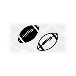 sports clipart: simple easy football silhouette in black solid and outline for players, teams, coaches, parents - digital download svg & png