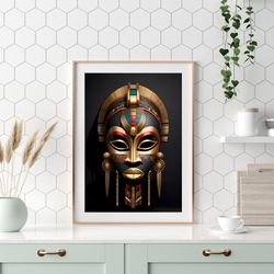 african mask printable wall art, ethnic and traditional african mask design5