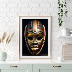 african mask printable wall art, ethnic and traditional african mask design6