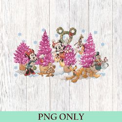 vintage mickey and friends christmas tree png, mickey minnie disney christmas wreath png, wdw disney christmas mickey