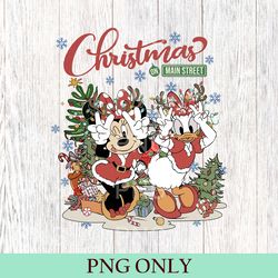 retro minnie daisy tree christmas png, cute disney christmas png, disney christmas friends png, disneyland christmas png