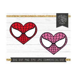 valentine svg cut file, spider heart svg, superhero valentine svg, valentine's day, superhero svg for girls, gwen, hero mask svg comic book