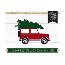 christmas tree svg truck, truck with tree svg, red truck svg, mudding svg, outdoors svg, wagon svg, rustic winter svg, rustic christmas svg