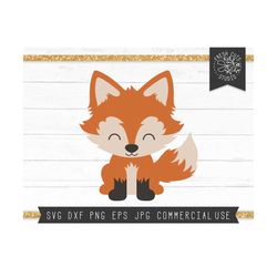 fox svg cut file for cricut, fox clipart instant download, cute baby fox svg, dxf, png, eps, woodland svg animal