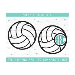 volleyball svg design instant download cutting cut files, volleyball monogram frame svg cricut cameo silhouette, dxf png, beach volleyball
