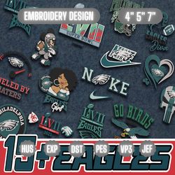 15+ e.a.g.l.e football logo embroidery bundle, famous football team embroidery bundle, football embroidery bundle, pes, dst, jef, files, instant download