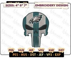 nfl philadelphia eagles skull embroidery design, nfl football logo embroidery design, famous football team embroidery design, football embroidery design, pes, dst, jef, files