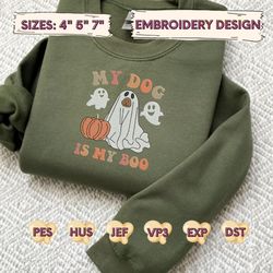 my dog is my boo embroidery machine design, spooky dogs embroidery design, spooky vibes embroidery design